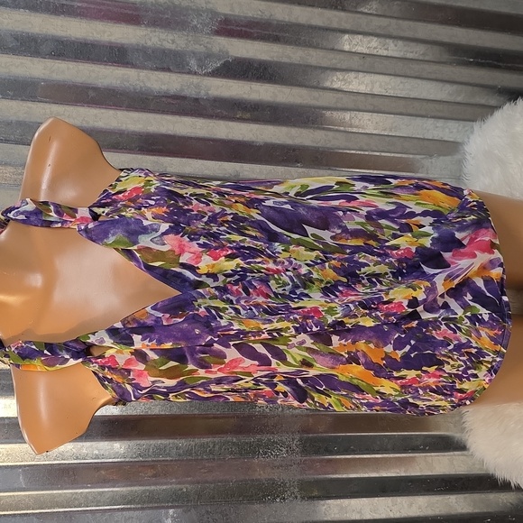 CAbi Purple and Pink Abstract Tank Top - Picture 1 of 5